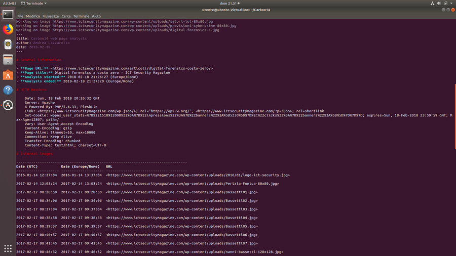 Datazione delle pagine web tramite Carbon14