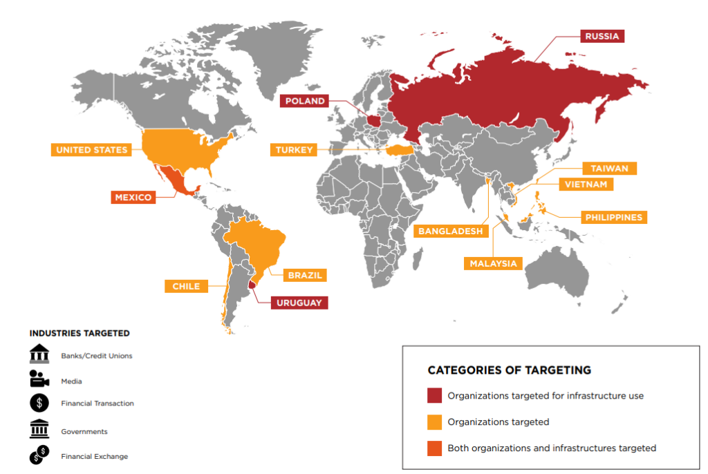 Struttura cyber Corea del Nord: gruppi APT Lazarus, APT38, Kimsuky. Tattiche hacking, spionaggio, attacchi finanziari. Reconnaissance General Bureau, criptovalute, ransomware. Operazioni della Corea del Nord contro infrastrutture critiche, banche, governo. Minacce cyber globali, furto dati, malware avanzato.