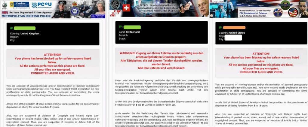 Esempio di ransomware Koler
