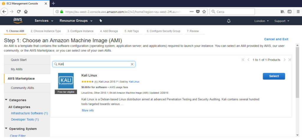Penetration Testing tra le nuvole con Amazon Web Service e Kali Linux