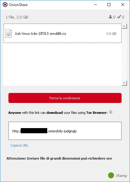 Onionshare, trasferire i file in modo anonimo e sicuro sfruttando la rete TOR