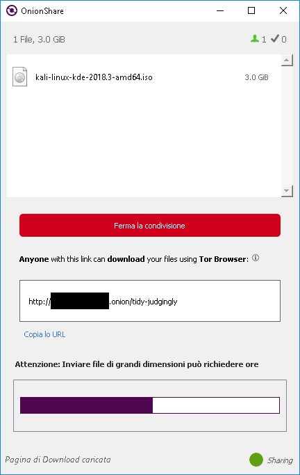 Onionshare, trasferire i file in modo anonimo e sicuro sfruttando la rete TOR