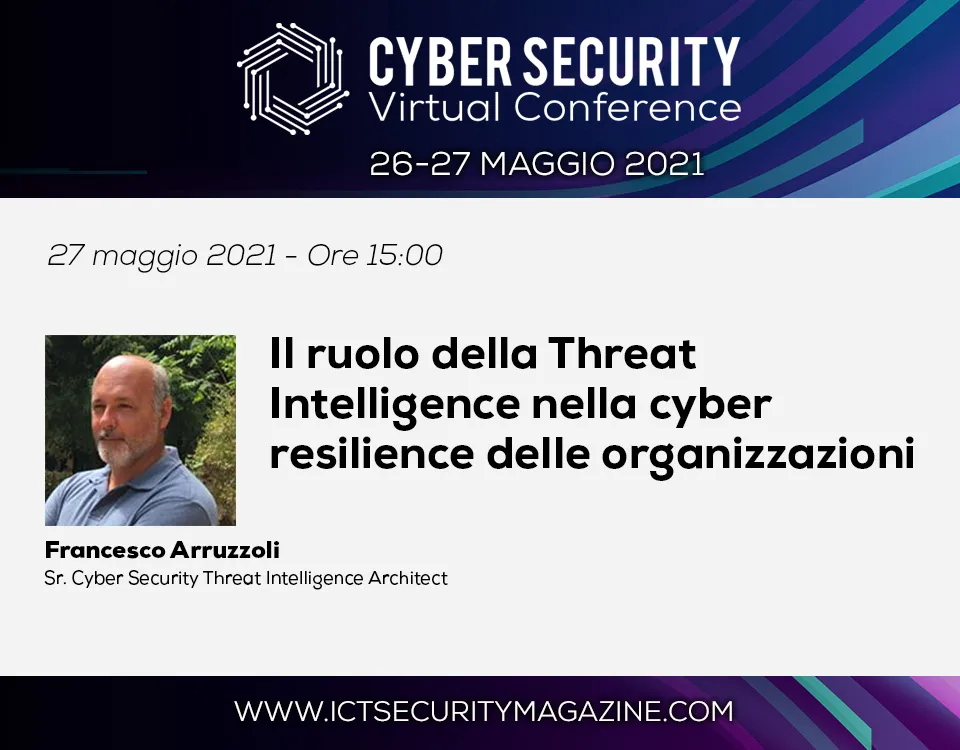 Il ruolo della Threat Intelligence nella cyber resilience delle organizzazioni - Cyber Security Virtual Conference 2021