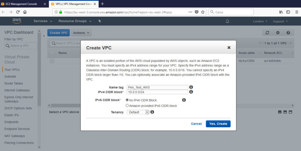 Penetration Testing tra le nuvole con Amazon Web Service e Kali Linux