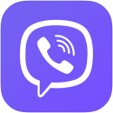 Logo di Viber, applicazione di messaggistica e chiamate, con sfondo viola e simbolo bianco di un fumetto contenente un telefono.
