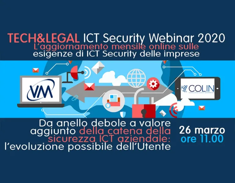 Invito al Webinar VM SISTEMI “#ICTSecurity: l’evoluzione possibile dell’utente” – Giovedì 26 Marzo 2020 alle ore 11.00
