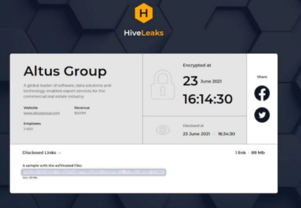HiveLeaks: sito dark web della cybergang Hive Ransomware con dati delle vittime