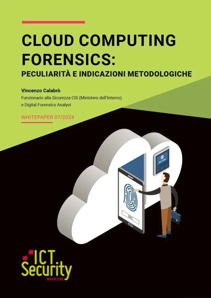 Copertina del whitepaper Cloud Computing Forensics: Peculiarità e Indicazioni Metodologiche