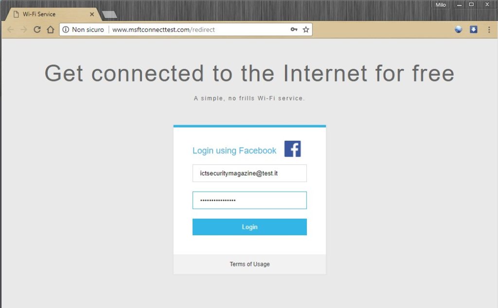 Attacco ad una rete pubblica WiFi