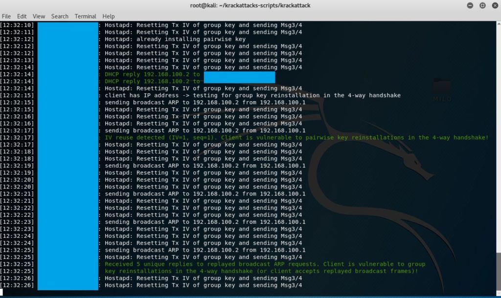 KRACK attack: simulazione di un attacco al protocollo WPA2