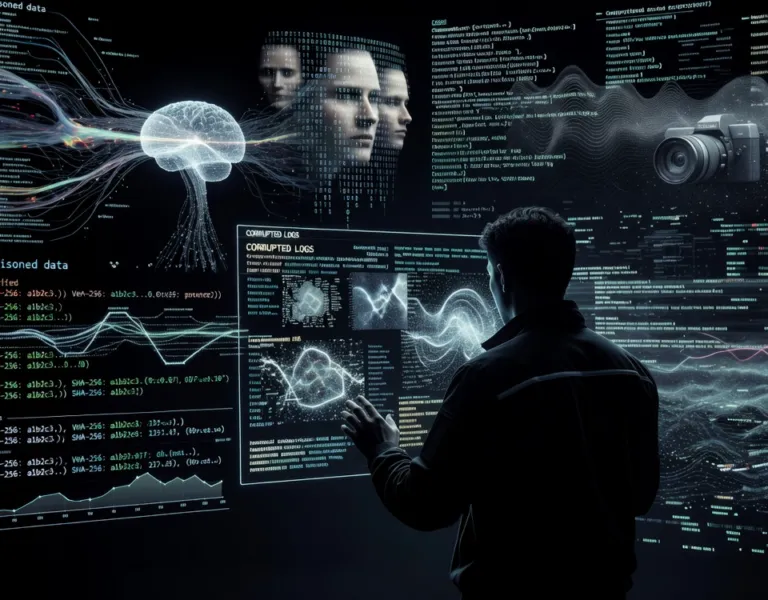 tecniche anti-forensics: AI e manipolazione di prove digitali, tra data poisoning, deepfake e log alterati.