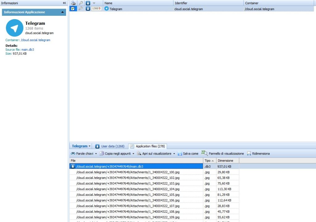 Telegram Messenger Forensics - 1 parte