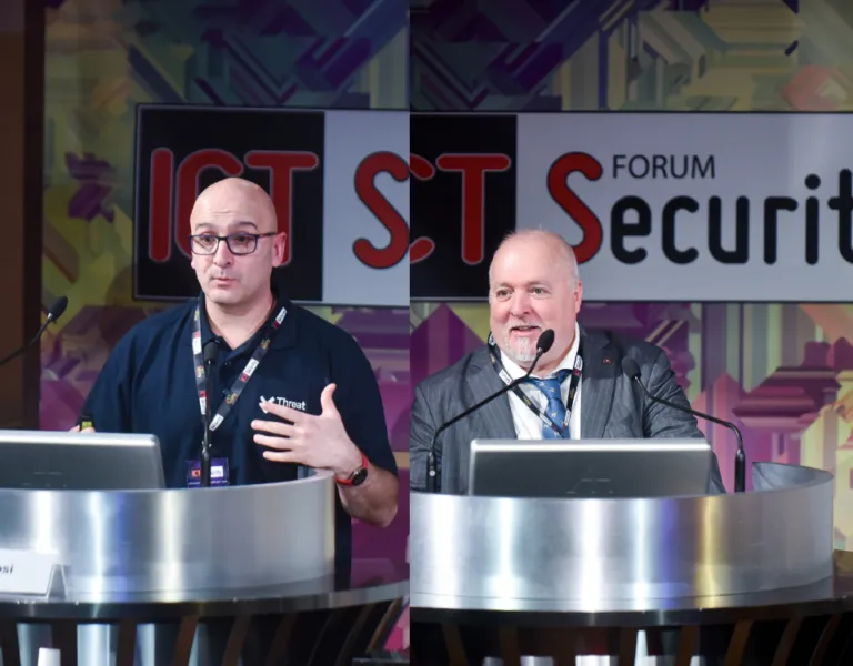 Intervento di Massimiliano Graziani (Cybera) e Claudio Tosi su Threatdown al Forum ICT Security: strategie contro ransomware e nuove minacce AI.