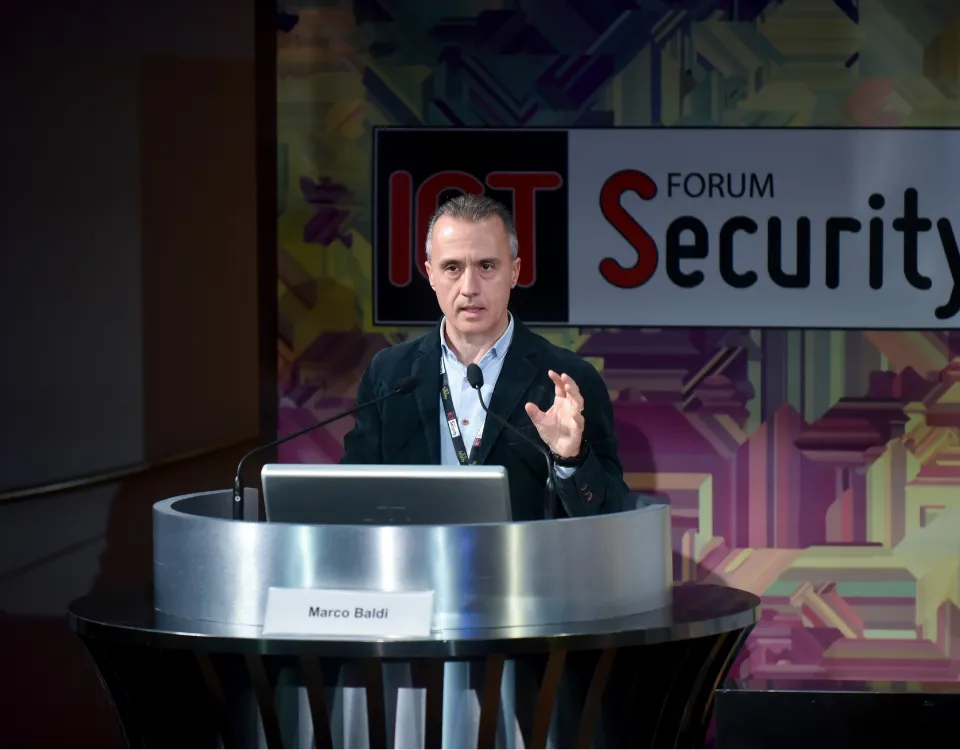 Intervento di Marco Baldi sulle sfide del quantum computing e sulla transizione alla crittografia post-quantum al Forum ICT Security 2025.