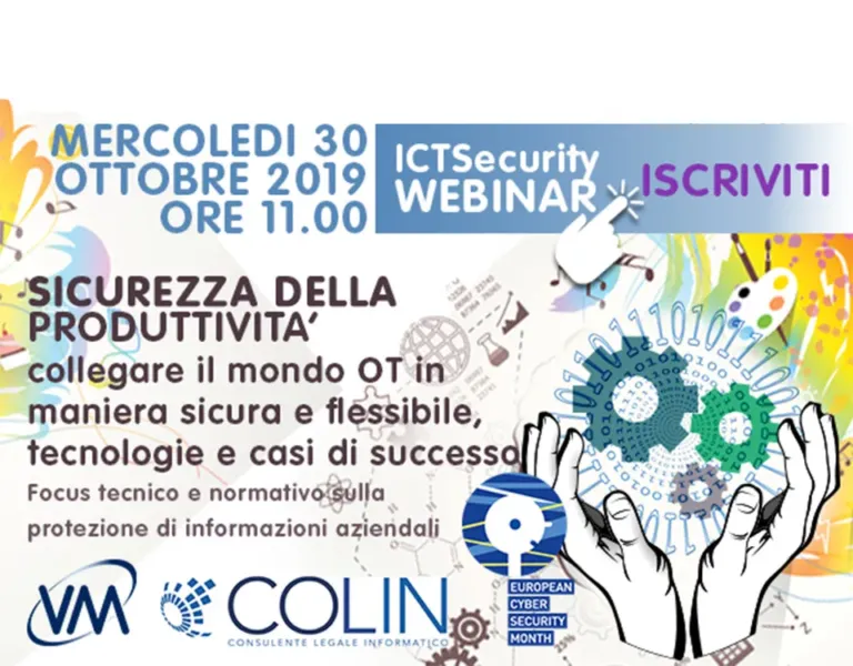 Invito al webinar gratuito del 30 ottobre 2019: sicurezza della produttività