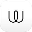 Logo di Wire, app di messaggistica sicura e crittografata, con sfondo bianco e simbolo nero stilizzato a forma di doppia U.
